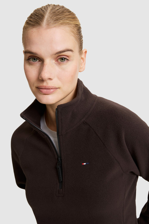 Kadın Koyu Kahverengi Yarım Fermuarlı Sweatshirt 50329013-VR084