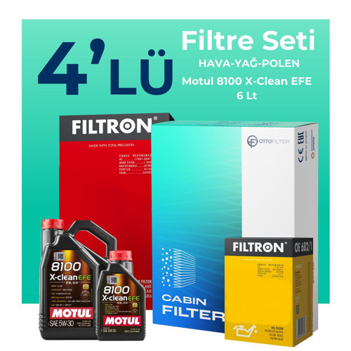 Toyota Rav 4 2.0 Dizel Filtre Bakım Seti Motul Motor Yağlı (2012-2015) 4 Lü