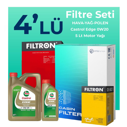 Volkswagen Tayron 1.5 TSi Filtre Bakım Seti Castrol Motor Yağlı (2025-2026) 4 Lü