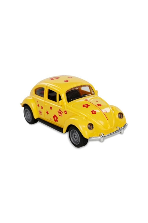 alpmodel Sürtmeli Desenli Kaplumbağa Araba Vosvos Araba 12 Cm 3'lü Set Mavi Kırmızı Sarı