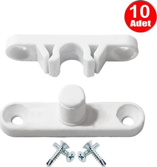 Pvc Kapı Pencere Sineklik Beyaz Plastik Çıt Çıt Kilit Menteşe Küçük Boy 4cm -10 Adet