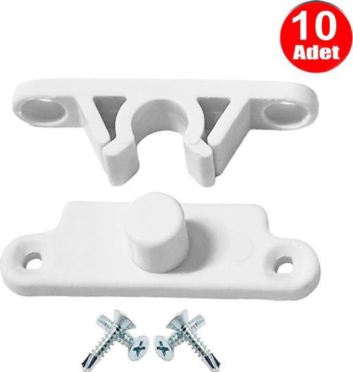 Pvc Kapı Pencere Sineklik Beyaz Plastik Çıt Çıt Kilit Menteşe Büyük Boy 5cm -10 Adet