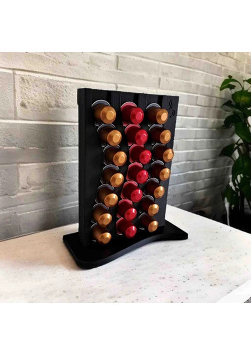 Dalgalı tasarımlı Nespresso kapsül tutucu ve düzenleyici