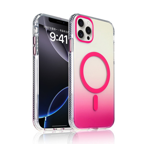 iPhone 16 Pro Kılıf Magsafe Şarj Özellikli Transparan Renk Geçişli Gradient Luxury Kapak
