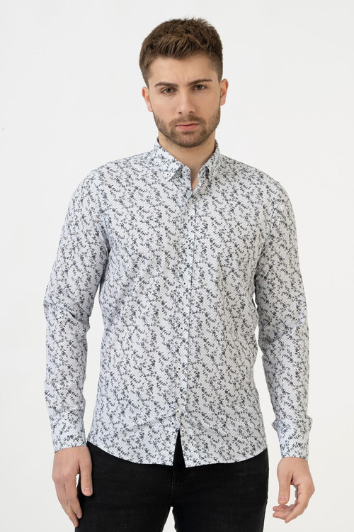 Cuenca G2320 Regular Fit Pamuklu Gömlek Desenli