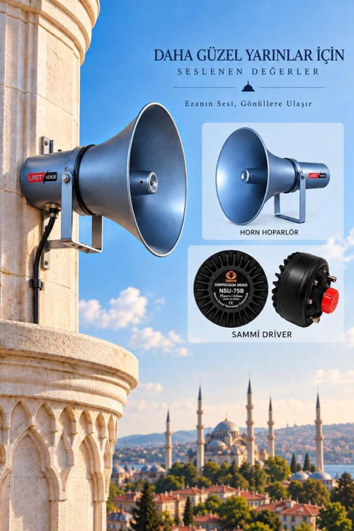 NSU-75H Hornlu Cami Ünit Ezan Minare Hoparlörü 75 Watt 16 Ohm