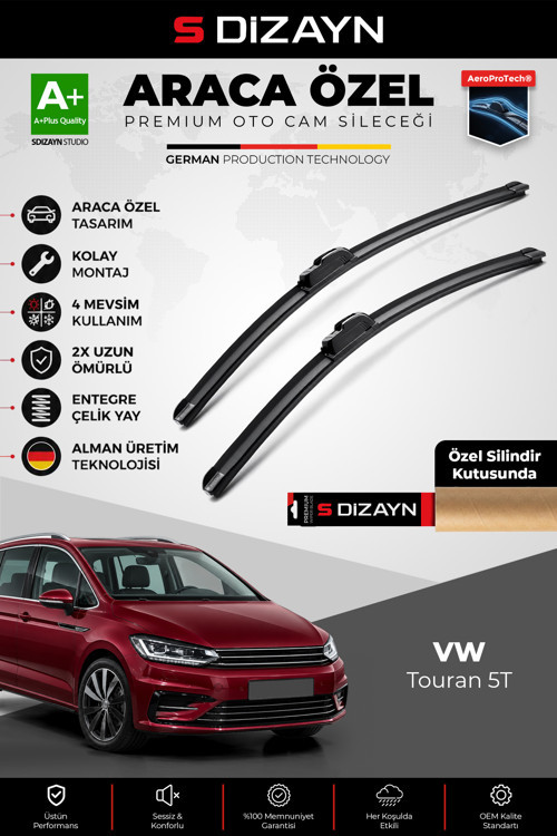 VW Touran 5T Ön Cam Silecek Seti 2015 Üzeri Premium Araca Özel 70-40 Cm A+ Kalite