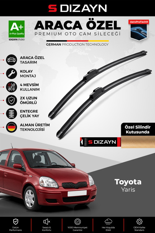 Toyota Yaris XP10 Ön Cam Silecek Seti 1999-2005 Premium Araca Özel 53-38 Cm A+ Kalite