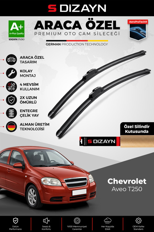 Chevrolet Aveo T250 Ön Cam Silecek Seti 2006-2011 Premium Araca Özel 55-40 Cm A+ Kalite