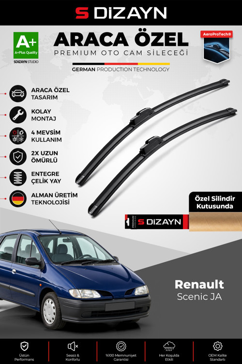 Renault Scenic JA Ön Cam Silecek Seti 1996-2003 Premium Araca Özel 60-40 Cm A+ Kalite