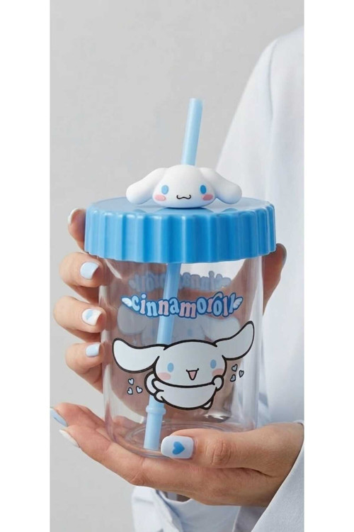 Cinnamoroll Figürlü Pipetli Bardak ( Mavi)