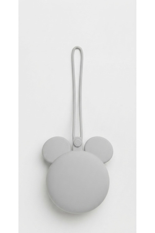 Mickey Mouse Silikon Emzik Kutusu - Emzik Saklama Kabı - Hijyenik ve Askılı Tasarım (gri)