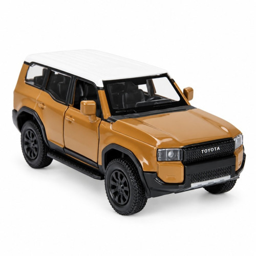RMZ City Toyota Land Cruiser 250 Prado 1:32 Die-Cast Metal Çek Bırak Model Araba – Kahverengi