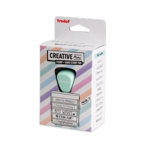 Creative Mini Best Wishes 12 Motifli Damga Seti – 3 Renkli Istampa Pedli Mutlu Günler Kaşesi