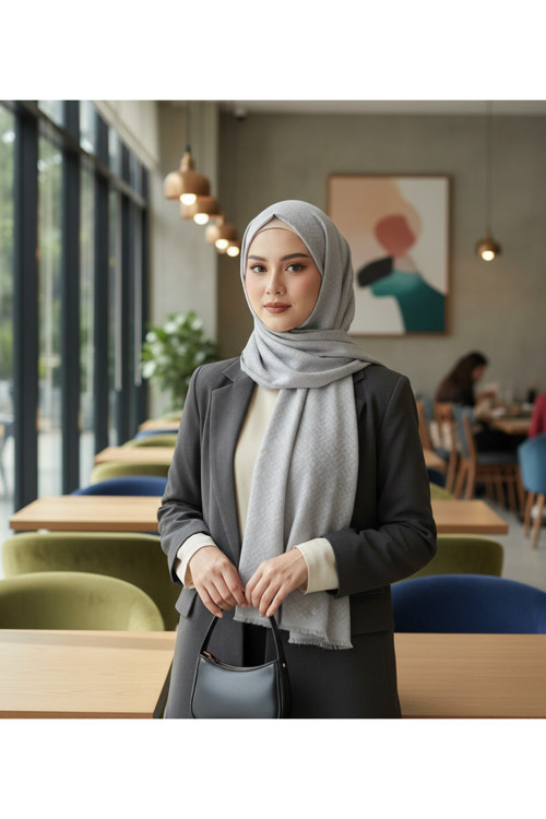 Kendinden Desenli Yaz Esintisi Krep Şal