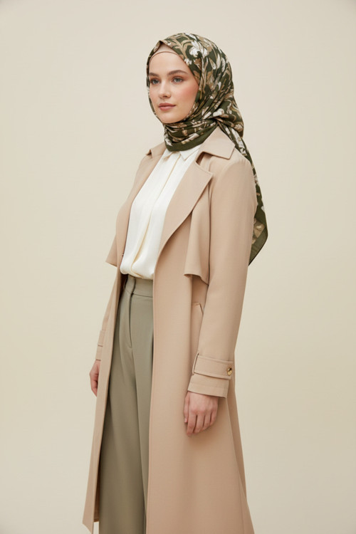 Çiçek Motifli Floral Desenli Özel Tasarım Şal