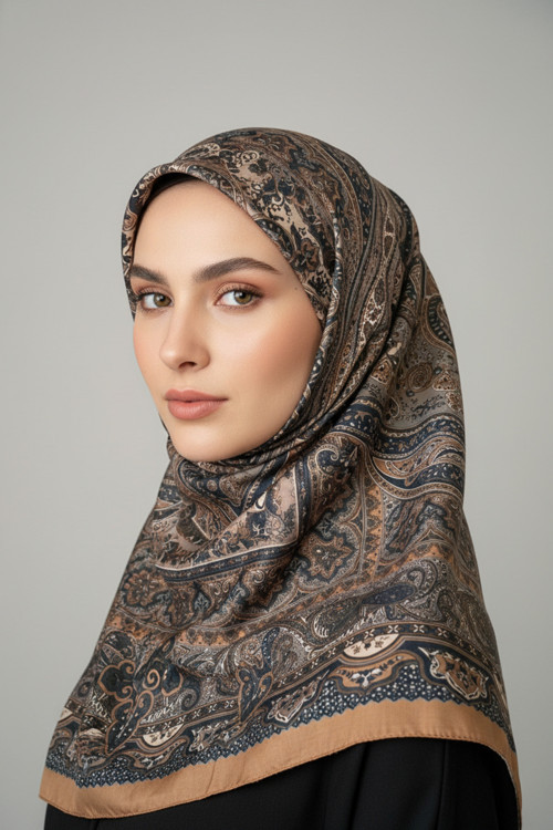 Scarf İpek Görünümlü Etnik Esinti Şal