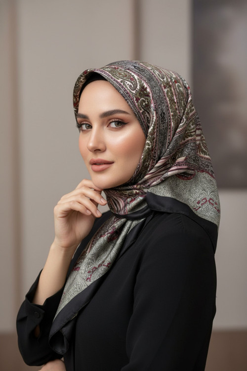 Soft Etnik Şerit Desen Şal