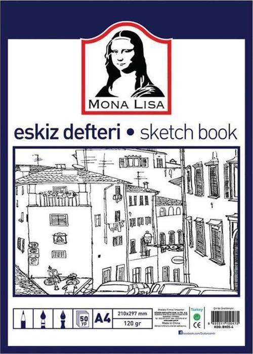 Eskiz Defteri A-4 Dokulu Kağıt Kara Kalem Çalışma Defteri 50 Yaprak 120 Gr 21x29,7 Cm 1 Paket Südor