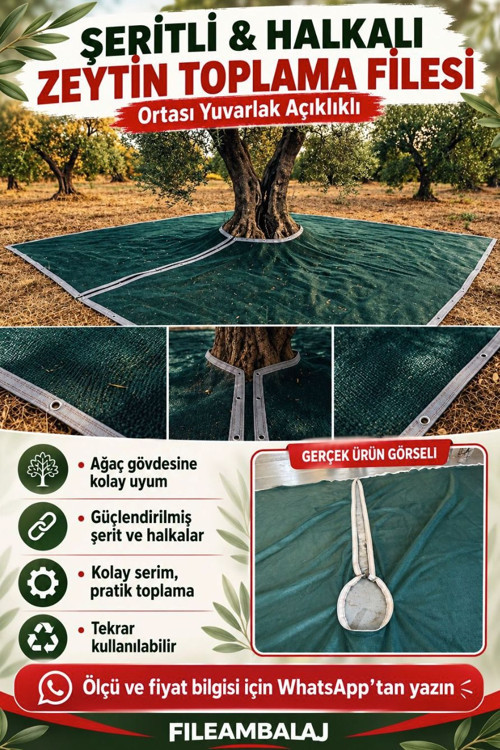 Zeytin - Dut - Ceviz Toplama Filesi - Ağaç Giydirmeli - Şeritli Halkalı