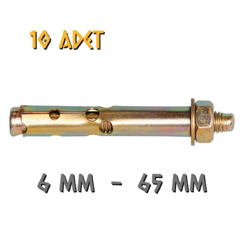 Gömlekli Çelik Dübel 6x65 mm. - 10 Adet