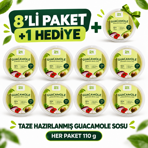 Only Mezze Guacamole Sosu 8×110 g + 1 Adet 110 g Hediye