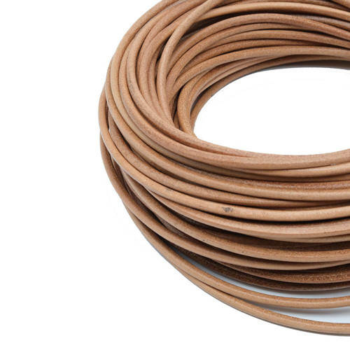 Bileklik ve Hobi Hakiki Sırım Deri İp 3 mm 5 Metre Natural