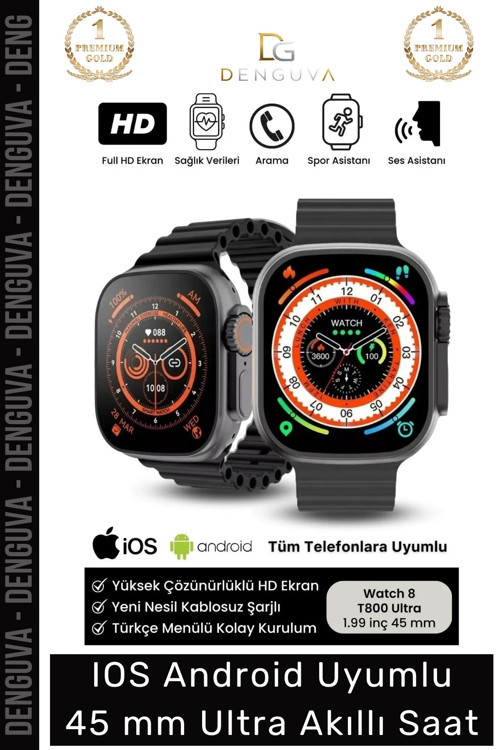 Watch 8 Ultra Series Ios Android Uyumlu Spor Sağlık Sensörlü 45mm Ultra Akıllı Saat
