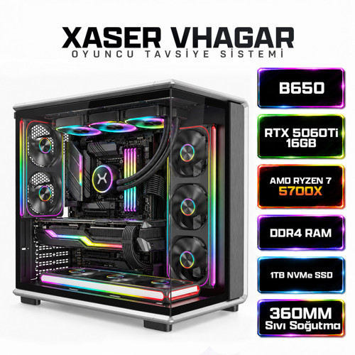 Vhagar X14 Ryzen 7 5700X 16GB Ram 1TB M.2 NVMe SSD 16GB RTX5060Ti Oyuncu Tavsiye Sistem