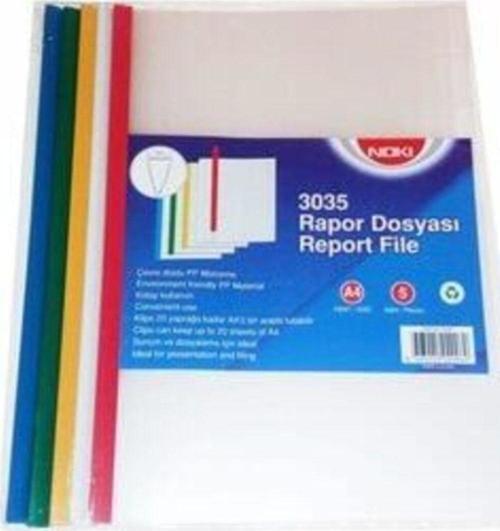 Sıkıştırmalı Rapor Dosyası Şeffaf A4 5'li Paket 3035