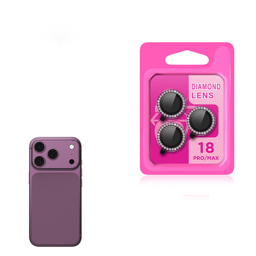 iPhone 18 Pro Kamera Lens Koruyucu CL-06 Renkli Taşlı Kırmızı