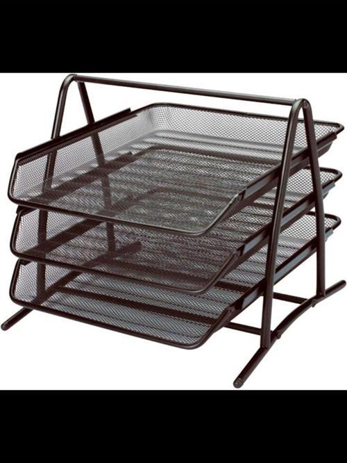 EVRAK RAFI 3 LÜ METAL SİYAH