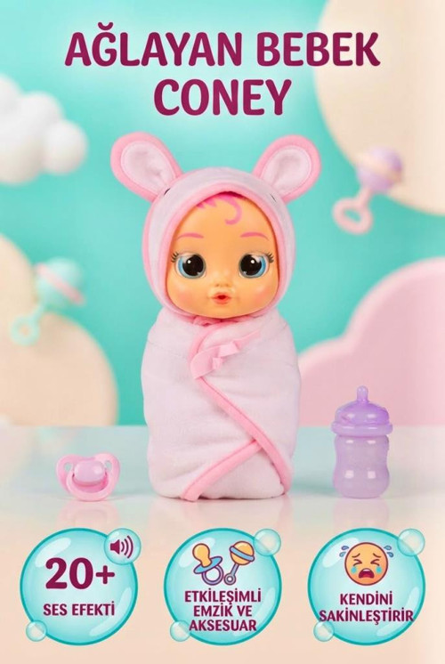 GIOC-HI PREZIOSI Cry Babies Lisanslı 20+ Ses Efektli Ağlayan ve Emzikli Yeni Doğan Bebek Seti