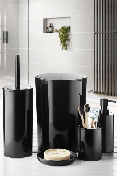 Flores 5li Banyo Seti Siyah Renk