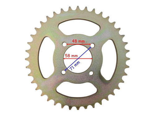ATV ARKA DİŞLİ 530-40T İÇ 58 mm 4 DELİKLİ