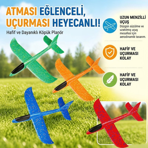 Epp Silikonlu Köpük Planör Uçak Çocuk Eğitici Model Oyuncak