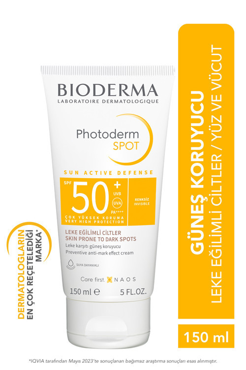 Photoderm Spot Spf50+ Leke Karşıtı Korumalı Yüz Ve Vücut Güneş Kremi 150 Ml Prvntve27