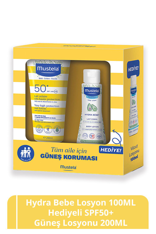 Hydra Bebe Losyon 100Ml Hediyeli Spf 50+ Güneş Koruyucu Tüm Cilt Tipleri Bebek Çocuk Yetişkin 200Ml