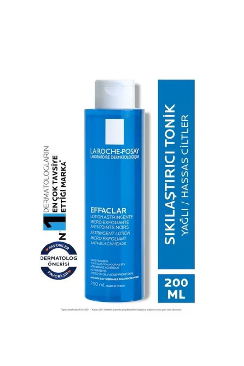 La Roche Posay Effaclar Tonik - Mikro Soyucu Yağlı/Düzensiz Ciltler Için Gözenek Sıkılaştırıcı 200Ml
