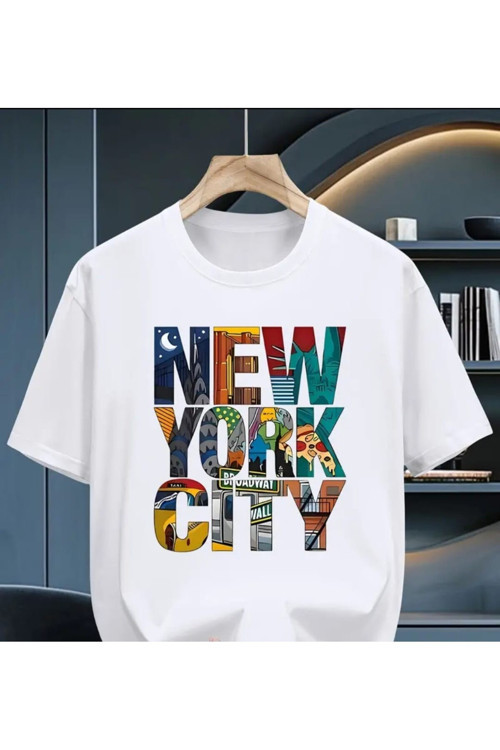 Newyork Özel Tasarım Baskılı Oversize Tshirt