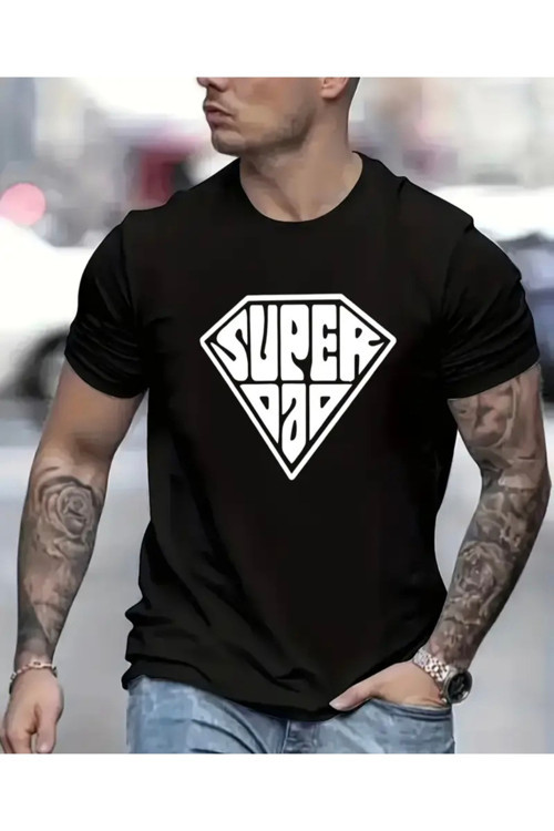 Super Dad Baskılı Özel Tasarım Oversize Tshirt