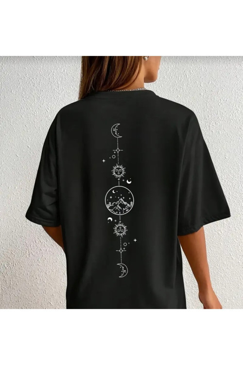 Gündüz&Gece Baskılı Özel Tasarım Oversize Tshirt