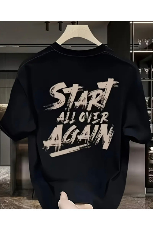 Start Baskılı Özel Tasarım Oversize Tshirt