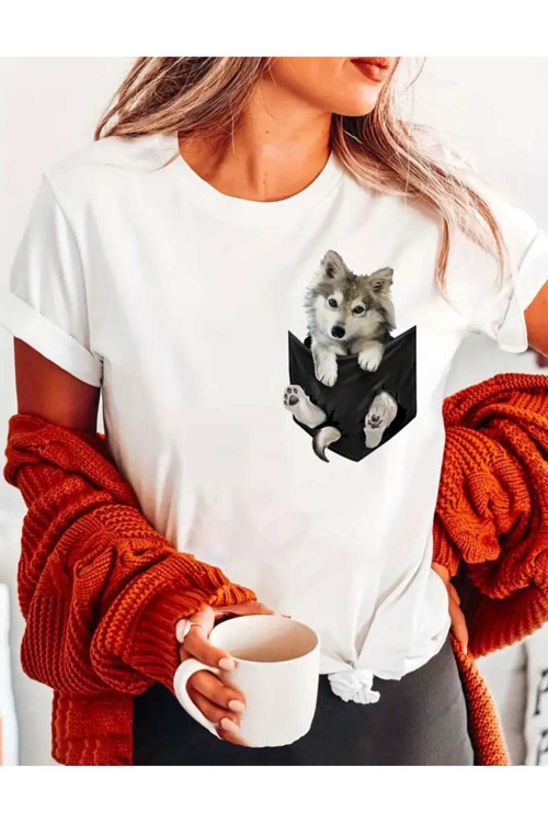 Minik Kurt Baskılı Özel Tasarım Oversize Tshirt