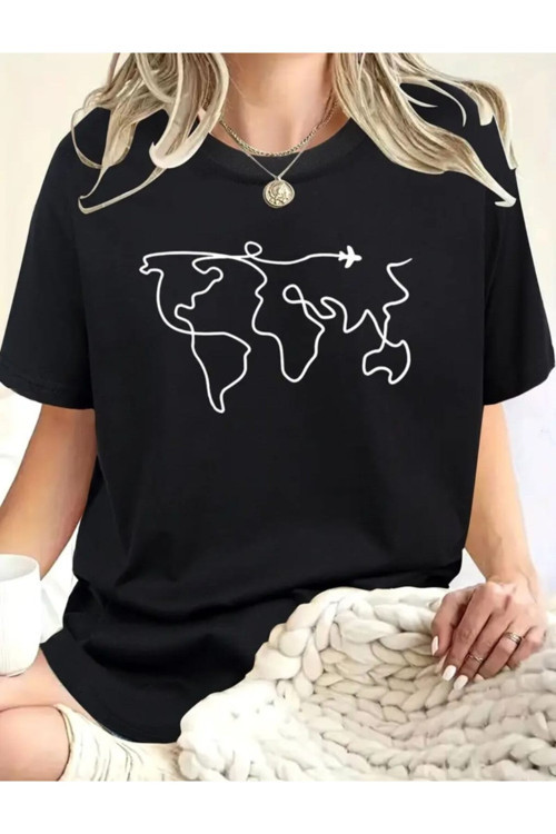 Travel Özel Tasarım Baskılı Oversize Tshirt