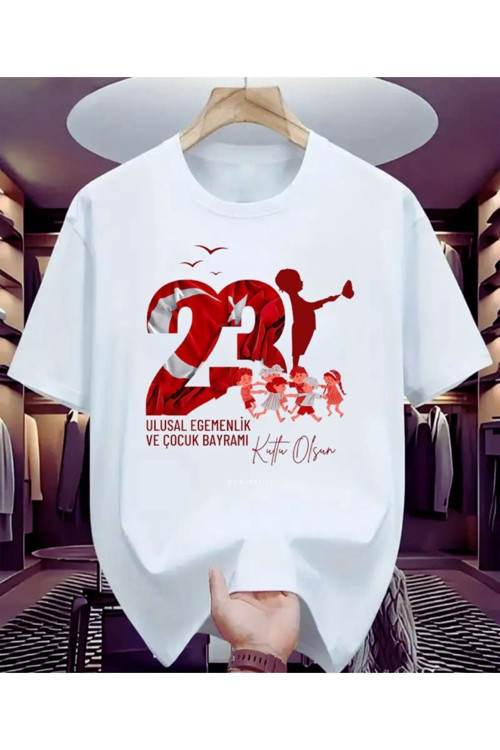 23 Nisan Baskılı Özel Tasarım Oversize Tshirt