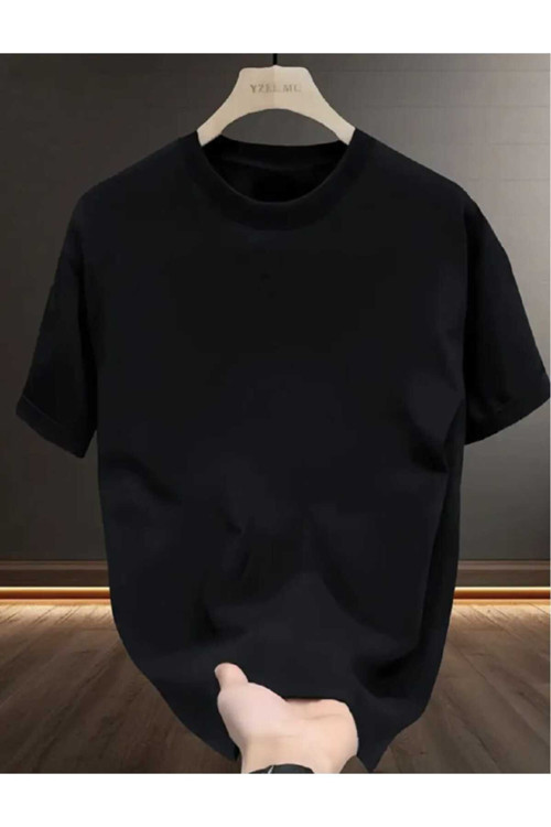 Baskısız Siyah Oversize Tshirt