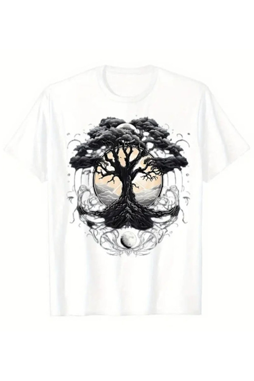 Tree Baskılı Özel Tasarım Oversize Tshirt