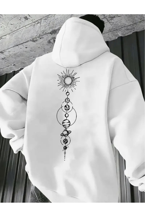 Galaxy Baskılı Özel Tasarım Oversize Sweatshirt