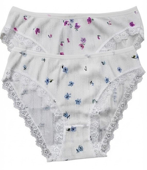 12 Adet Özten Bayan Pamuklu Çiçekli Dantelli Bikini Külot 221